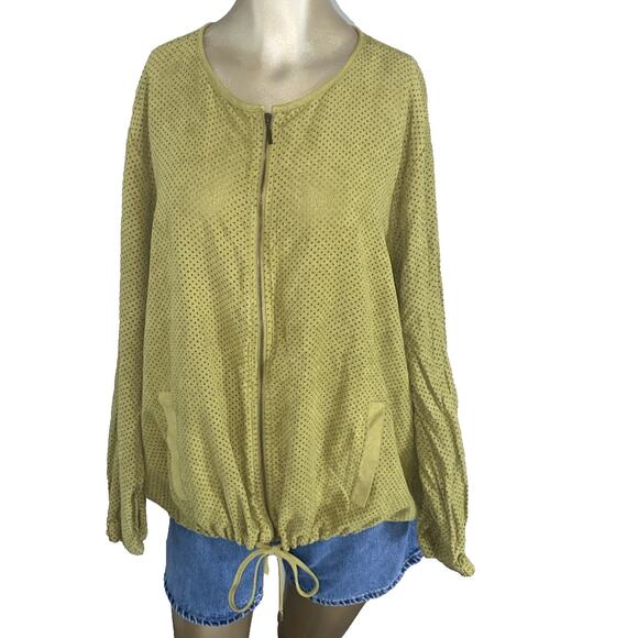 Ruby RD Green Long Sleeve Full zip jacket Women 20W Lightweight Breathable Retro - Picture 1 of 8